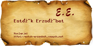 Estók Erzsébet névjegykártya